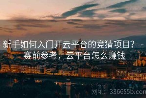 新手如何入门开云平台的竞猜项目？ - 赛前参考，云平台怎么赚钱